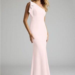 Azazie Rinna One-Shoulder Blushing Pink Dress